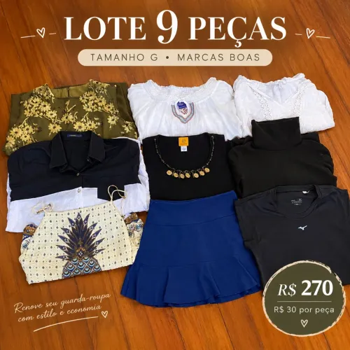 Lote 9 peças | tamanho G | Zara, Farm, Mizuno, M officer?