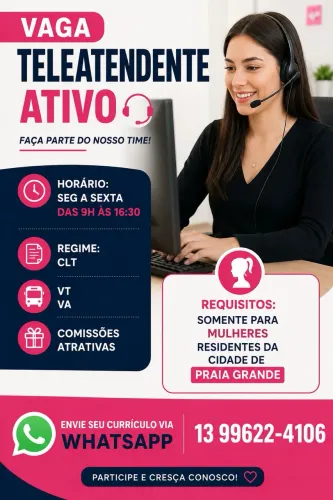 Vaga para vendas por telefone