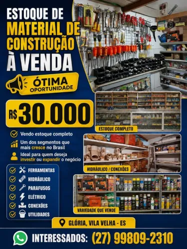 Estoque completo de material de construção
