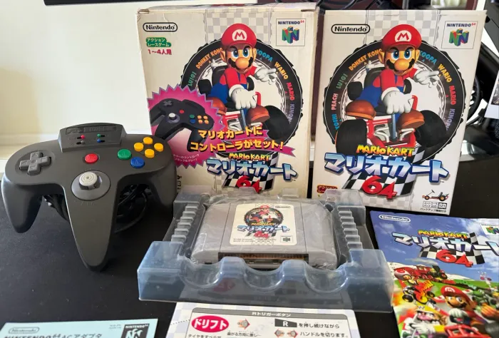 Box Mario Kart Nintendo 64 Completa com Controle - Original