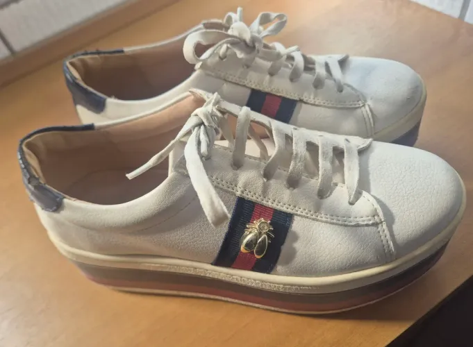 tenis plataforma prego branco 35