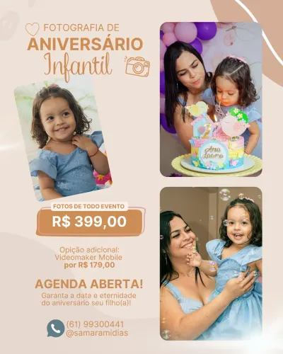Fotografia de aniversário infantil 