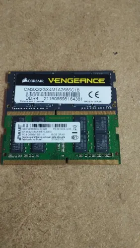 2 memórias 16gb e 32gb ddr4 notebook 