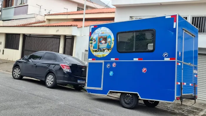 trailer para banho e tosa com ar condicionado,reservatório de água limpa 300L Licenciado 
