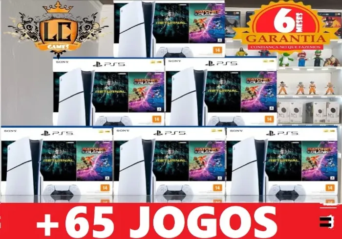 PLAYSTATION 5 SLIM 1TB DISK COM 75 JOGOS + GARANTIA O6 MES I LOJA FISICA