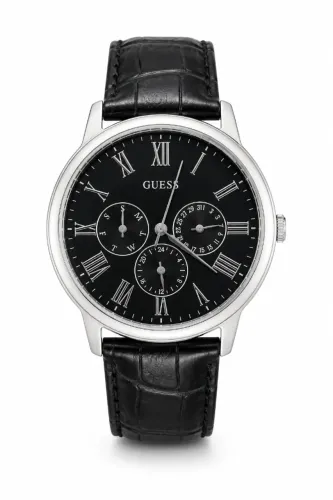 Relógio GUESS Wafer W70016G1 Multifunction Preto Couro - Caixa e Manual