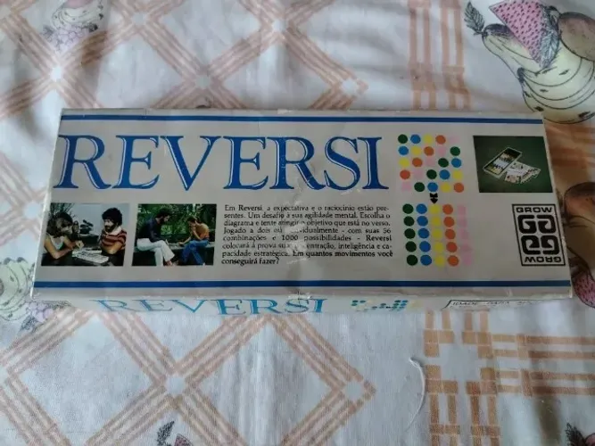 Reversi Grow Jogo Tabuleiro Antigo da Grow Completo e Raro
