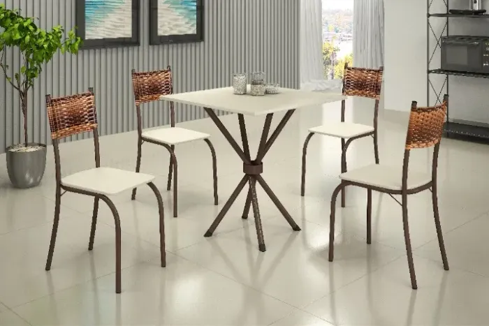 Conjunto Mesa Atlanta 70x70 - Teixeira
