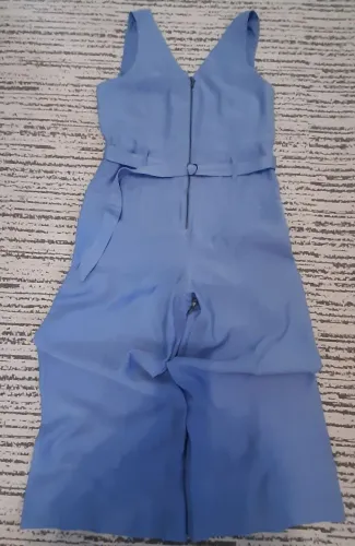 Macacão crepe azul.Lucidez