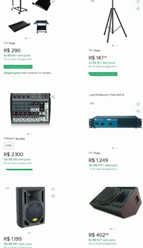 Equipamentos de som completo