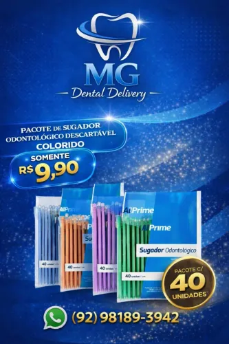 Sugador odontológico descartável colorido