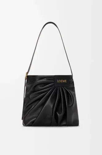 Bolsa nova couro legítimo preto italiana loewe