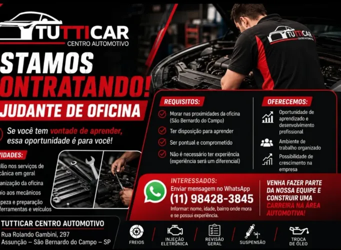 Ajudante para Mecânica Automotiva
