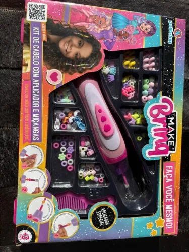 Make Brinq - Kit de cabelo com miçangas e aplicador