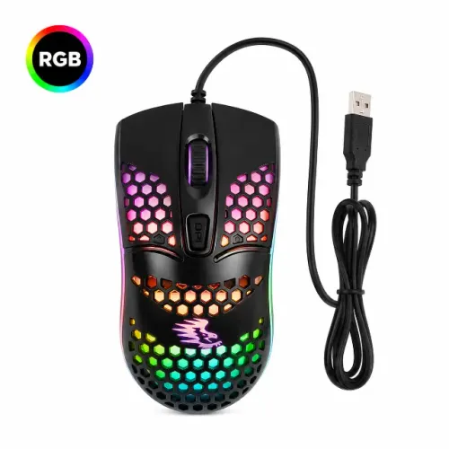 Mouse Gamer Yelandar M10 RGB 3000 DPI USB JX-M10 Ambidestro Novo