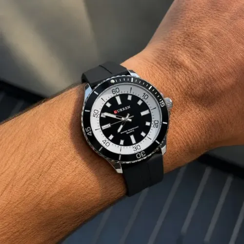 Relógio Esportivo Curren Masculino Preto Novo