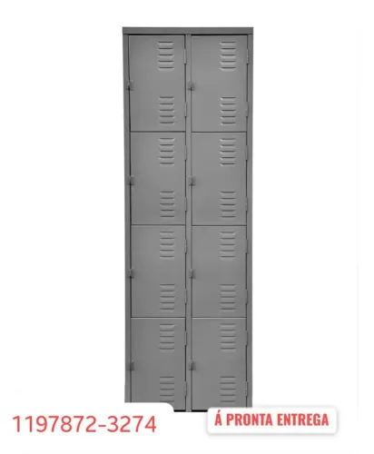 Roupeiro em aço composto por 8 portas pequenas