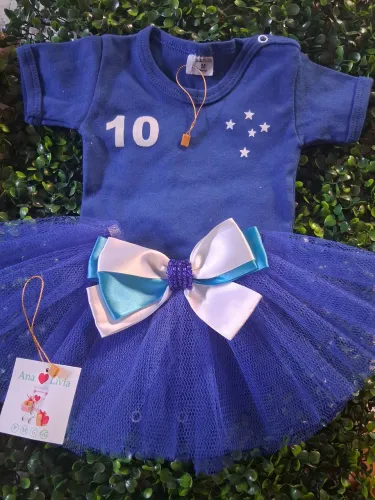 Conjunto para bebe cruzeiro. Bodie + saia tutu 