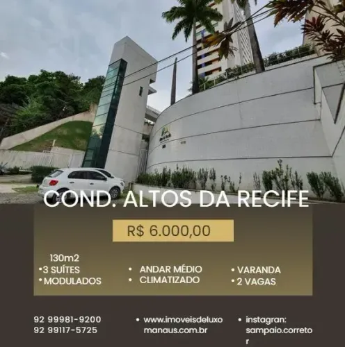 ALTOS DA RECIFE, BELISSIMO APTO COM 3 SUÍTES, 145M2, 2 VAGAS, ARMÁRIOS E AR