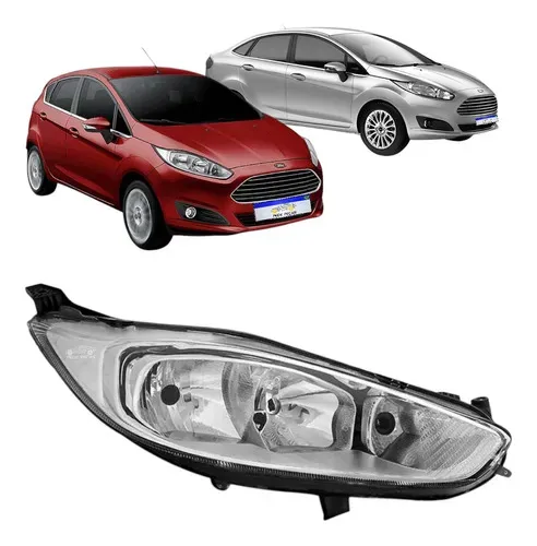 Farol Ford New Fiesta 2013 2014 2015 2016 A 2019 Cromado Ld Direito/passageiro