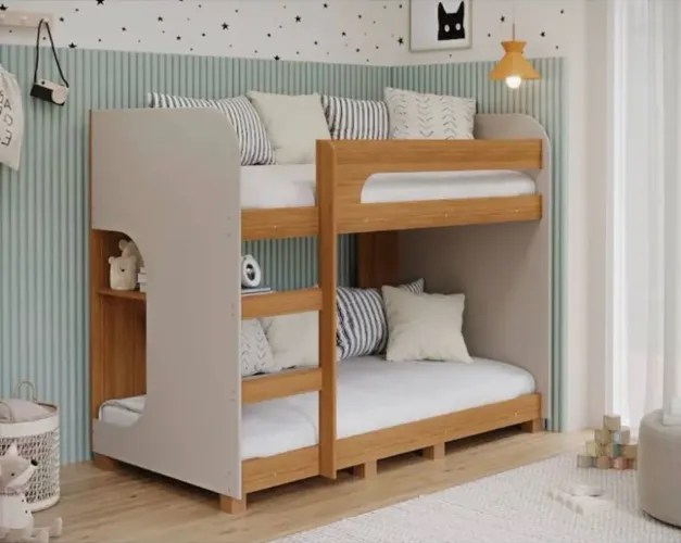Beliche Montessoriana 100% Mdf com Pés e 1 Prateleira Cimol Ema Nature/Off White