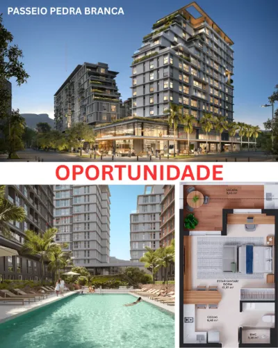 Passeio Pedra Branca | Melhor Estúdio do empreendimento | Face Norte | Sacada Ampla 9m2
