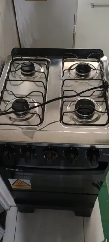 Fogão 4 bocas Esmaltec Ideal Super Preto- Já p/ Gás encanado