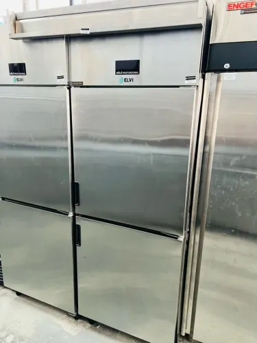Freezer Elvi vertical Inox 02 portas 