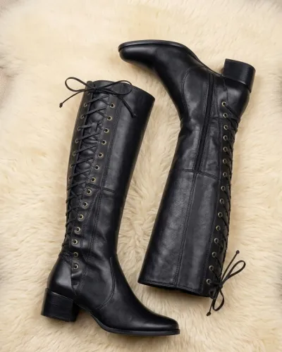 N:35 Bota feminina montaria couro 