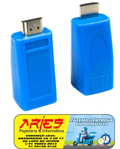 ADAPTADOR HDMI X RJ45 PLUSCABLE ADP-HDMIRJ45BL TRANSFORME CABO DE REDE EM CABO HDMI