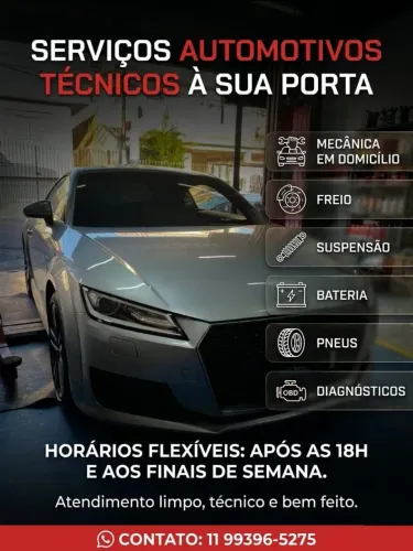 Mecânico a domicílio - Suspensão, freios, motor, baterias e mais!