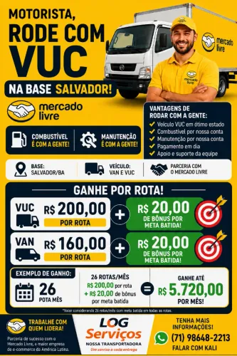 VENHA SER NOSSO MOTORISTA EM SALVADOR