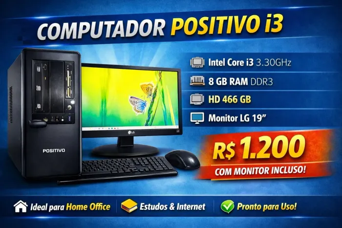 Computador positivo i3 8 GB RAM + Monitor 