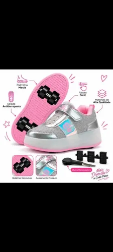 Tênis Infantil 4 Rodinhas com LED Mini-Pé (Novo)