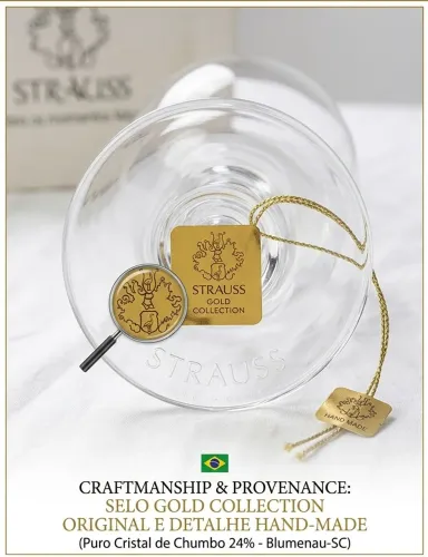 Jogo 6 Taças Vinho Tinto Cristal Strauss Gold Collection Novo