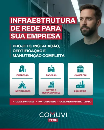 Certificação de Rede, Cabeamento Estruturado, Projeto e Instalação de Redes para Empresas