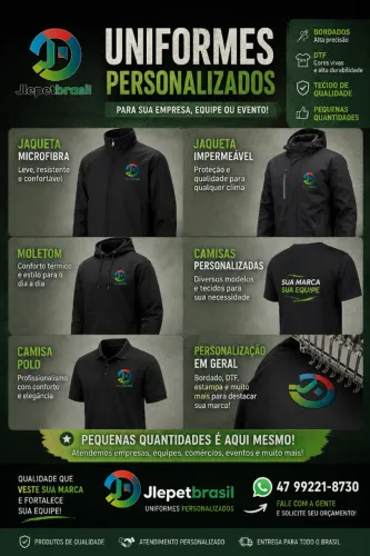 Uniformes Personalizados | Camisetas, Polo, Jaquetas, Moletons, Bordados e DTF