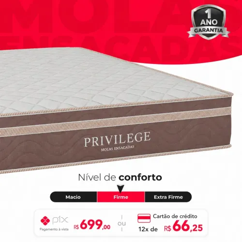 Colchão Molas ensacadas Paropas Privilege 24 cm