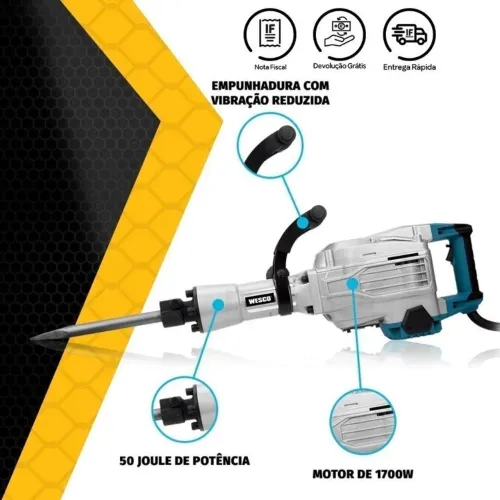 Martelete Demolidor 12 kg - diária, semanal, quinzenal