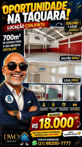 Taquara aluguel galpão e loja 700M2