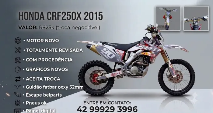 Honda Crf250x impecável vendo/troco