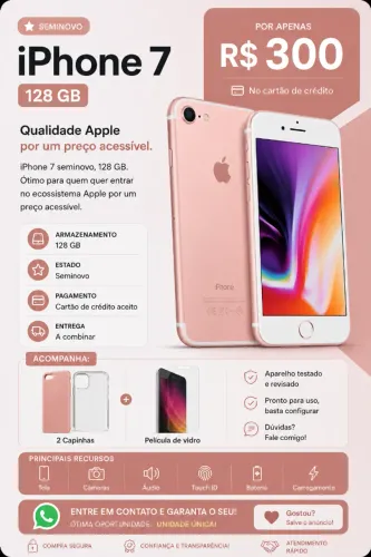 IPHONE 7 128GB - 200 reais a vista