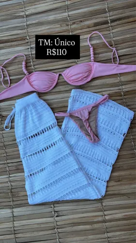 Kit calça tricô saída  e biquíni 