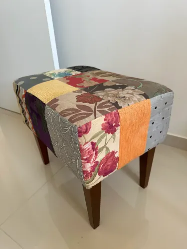 Poltrona + banqueta patchework