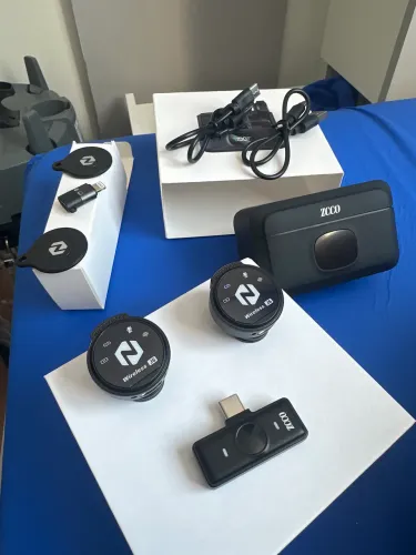 ZCCOBR J6 Microfone Sem Fio Lapela Magnético Duplo Redução Ruído Android/iOS/iPhone