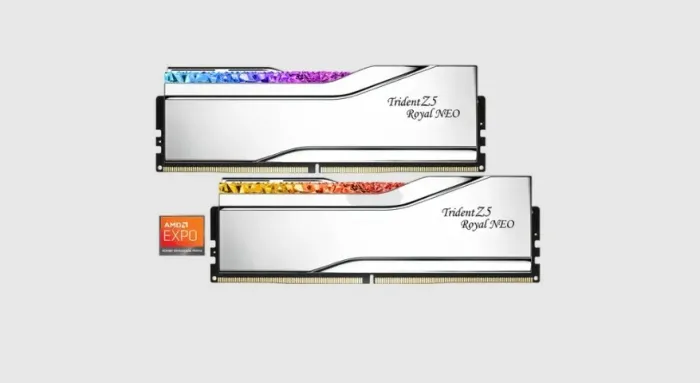 Kit Memória DDR5 G.Skill Trident Z5 Royal Neo RGB 32GB (2x16GB) 6000MHz CL28 EXPO - AMD AM