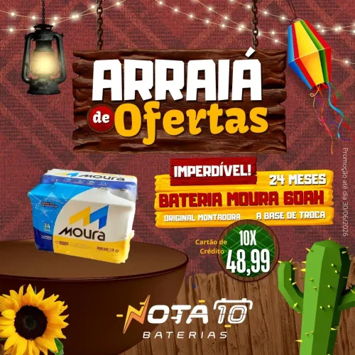 Bateria 60ah Nova Moura