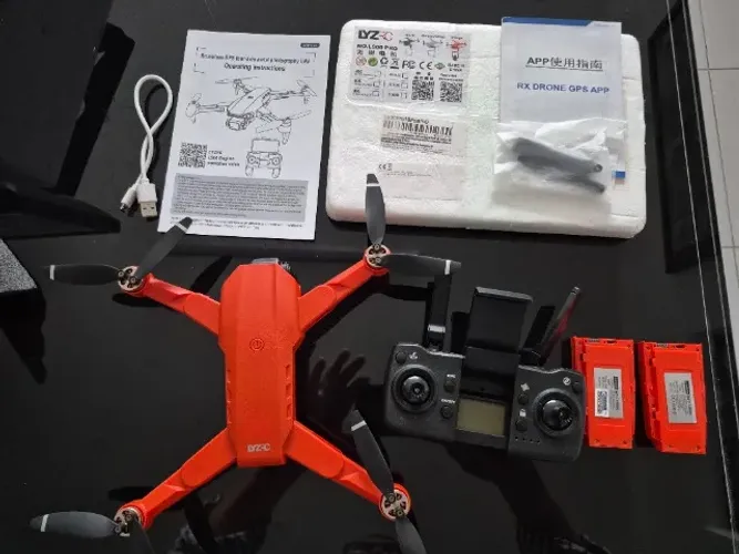 Drone Lyzrc L900 Pro 4k Laranja 2 Bateria Helices E Protetor