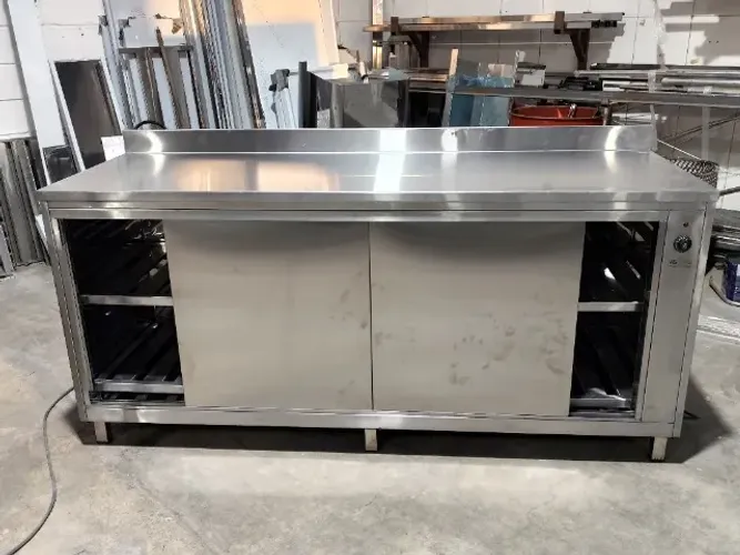 Balcão encosto refrigerado inox 1500×650×900 2 portas 