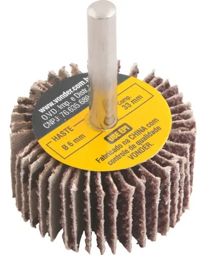 Roda De Lixa 40 X 20 Mm Com Haste Grão 36 - Vonder Quantidade De Cascalhos 100